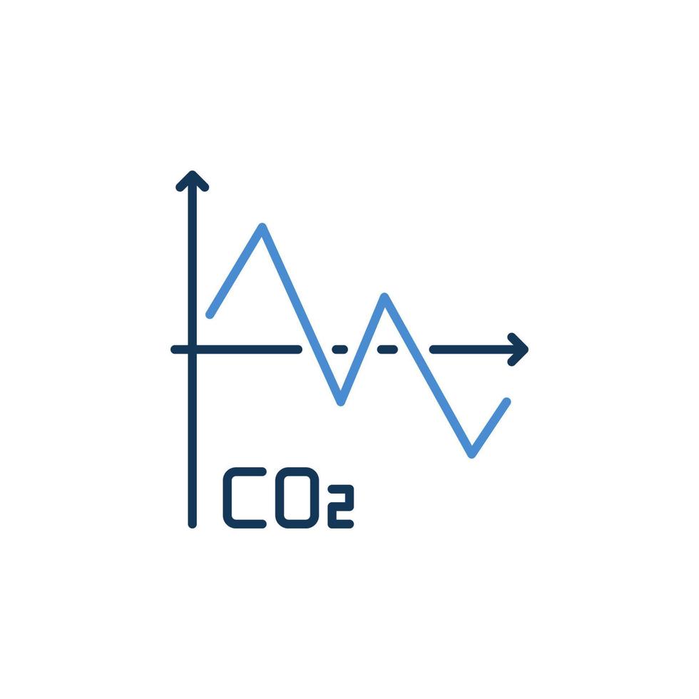 dióxido de carbono co2 gráfico de líneas línea vectorial icono moderno vector