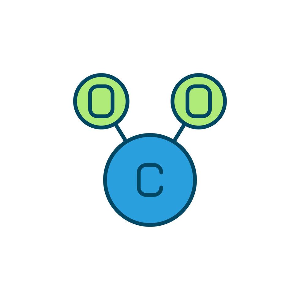 CO2 Carbon Dioxide Chemical Formula vector colored icon