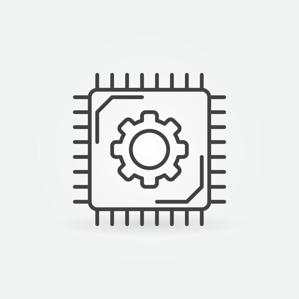 Micro Chip vector thin line concept icon or symbol