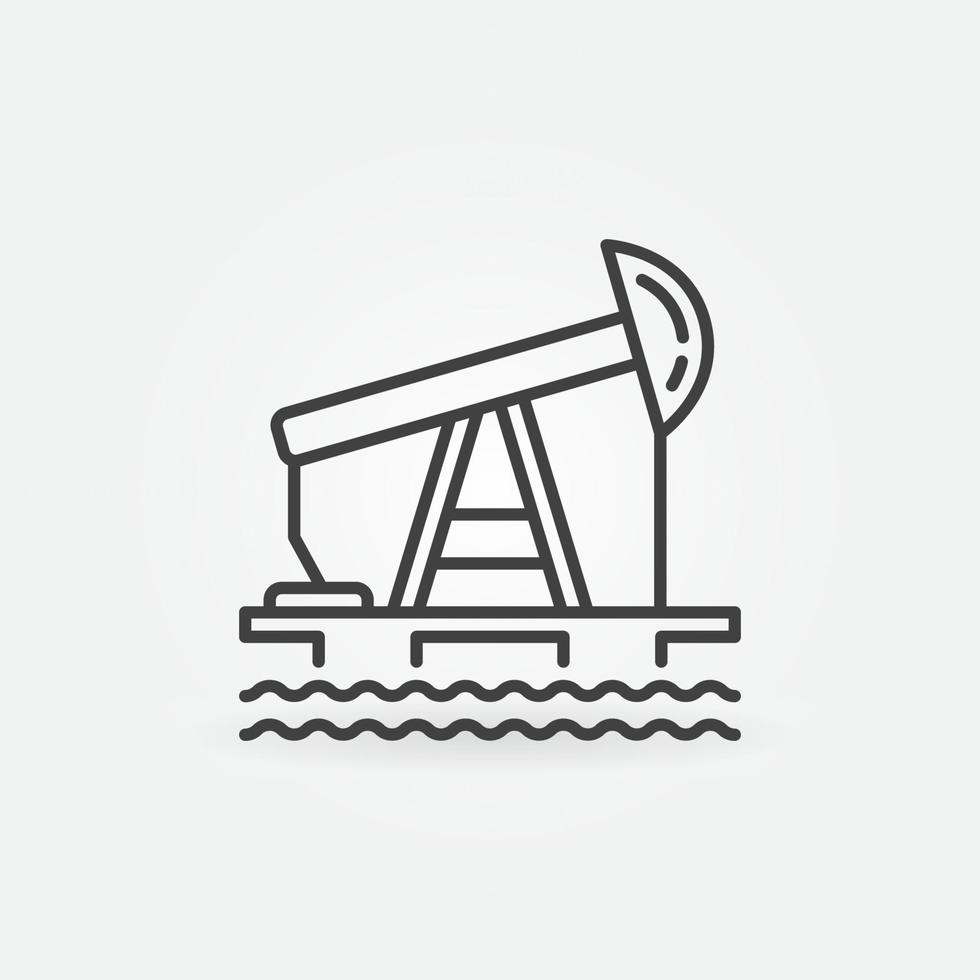 Oil Platform or Rig vector concept icon in thin line style