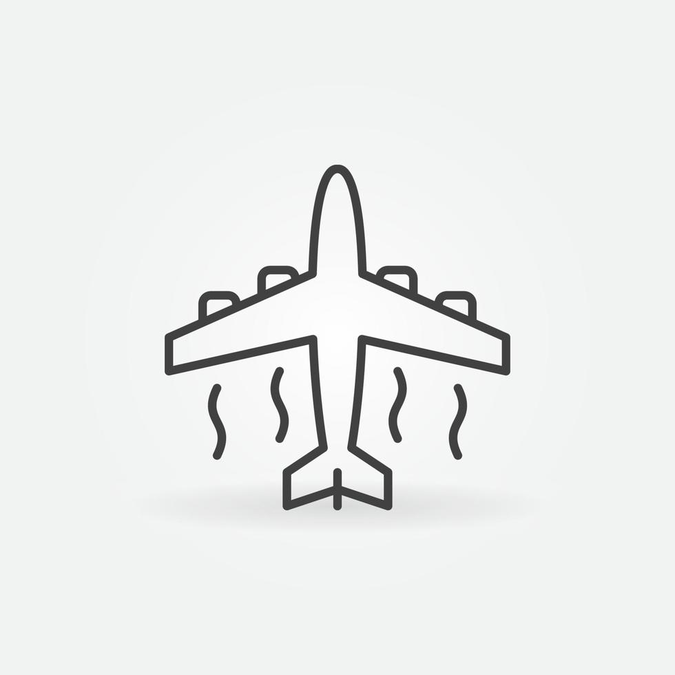 Plane vector thin line concept icon or symbol