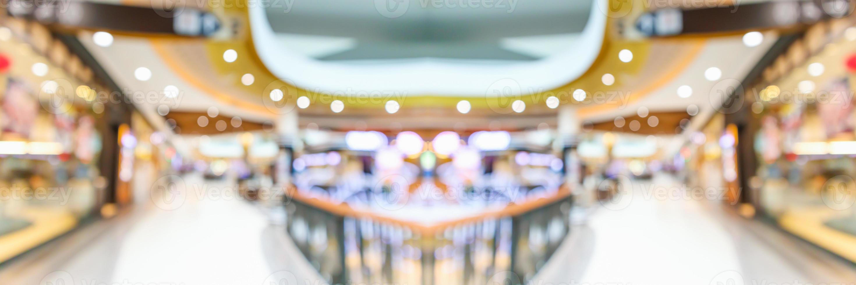 Abstract blur modern shopping mall interior background photo