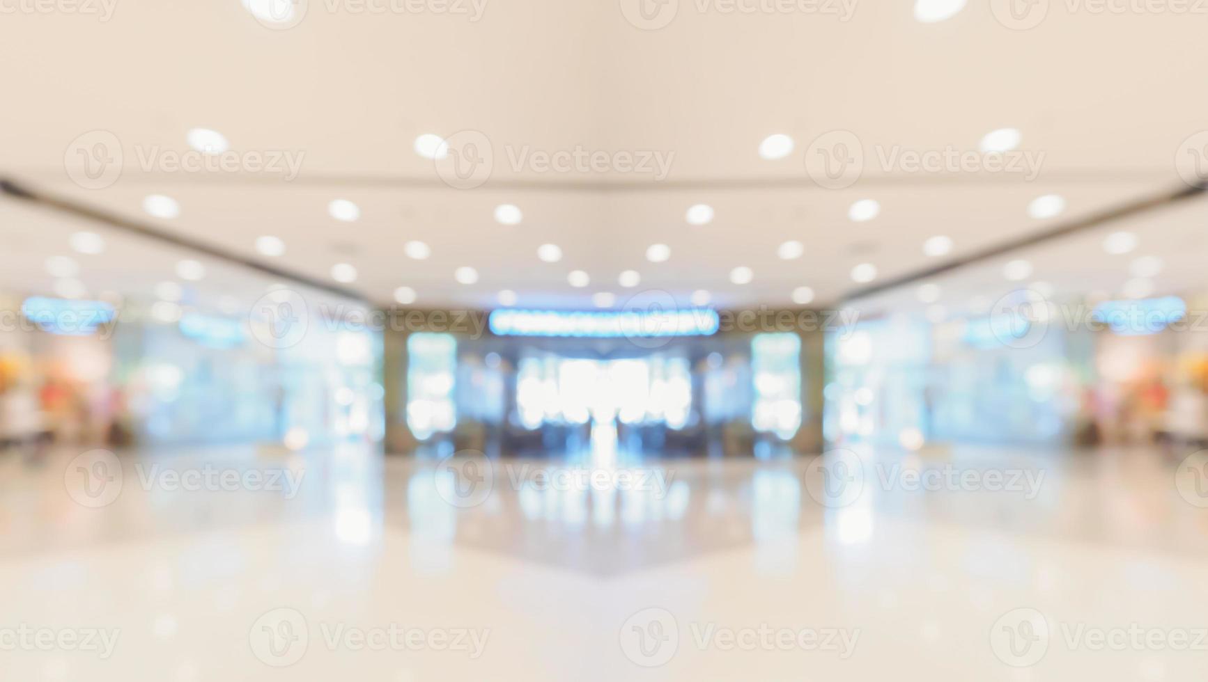 Abstract blur modern shopping mall interior background photo