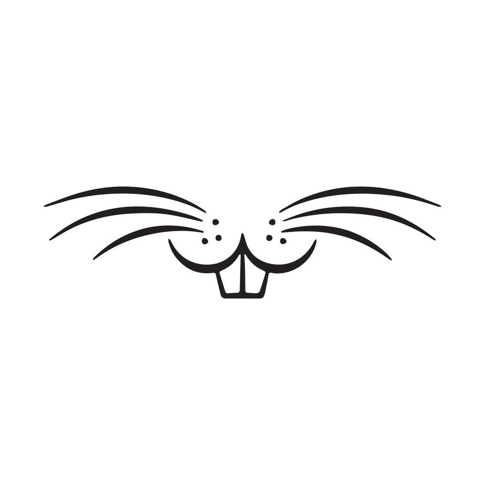 Smiling animal face with rodent teeth vector