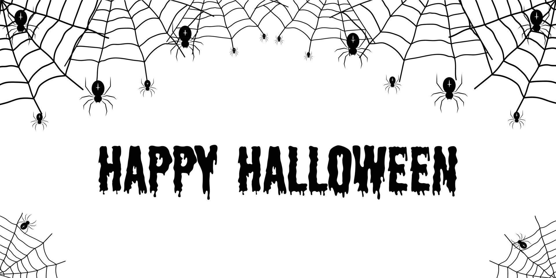Vector illustration with web and spider