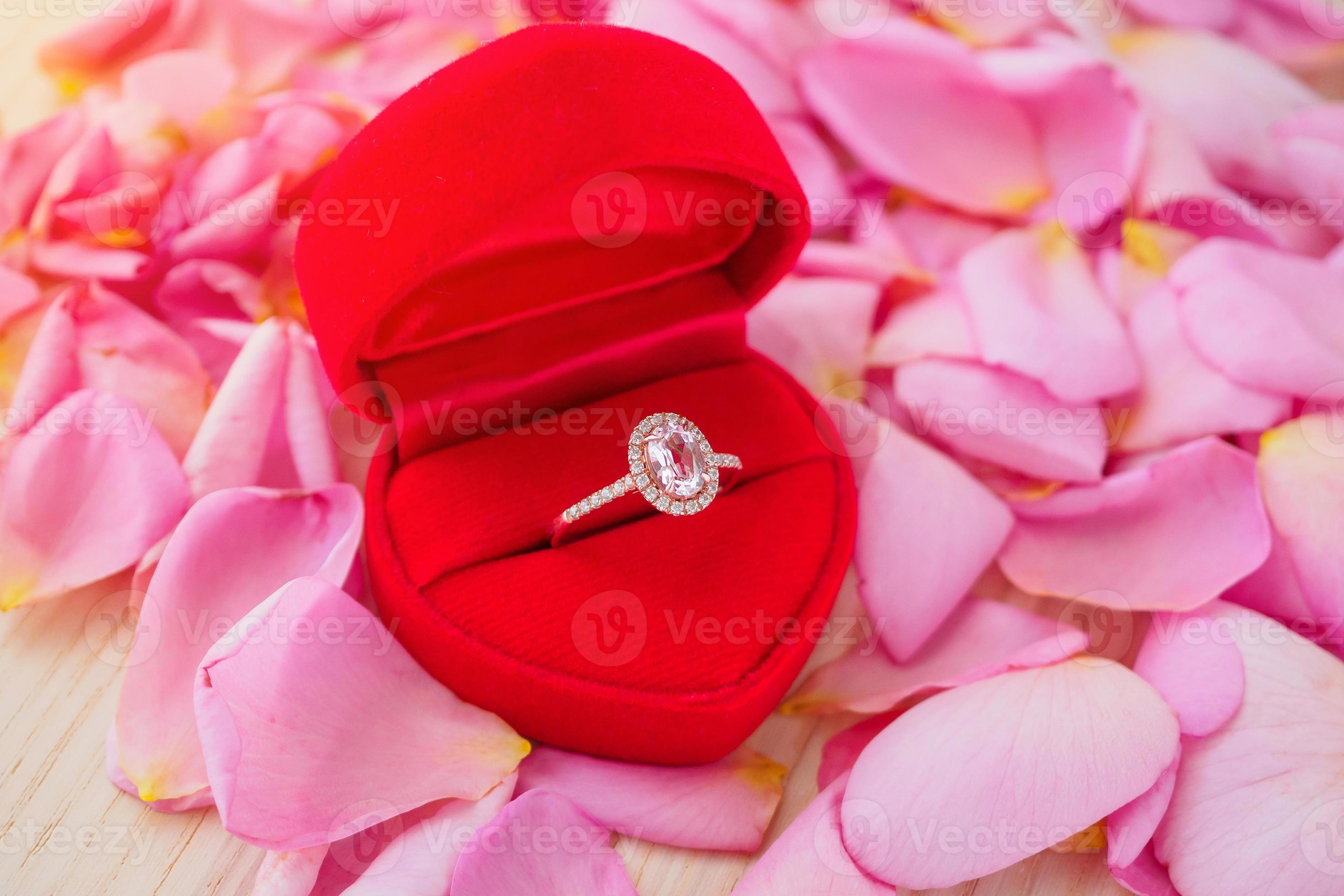 Velvet Ring Box Blush Pink, Hexagon Shape, Engagement Ring - Import It All