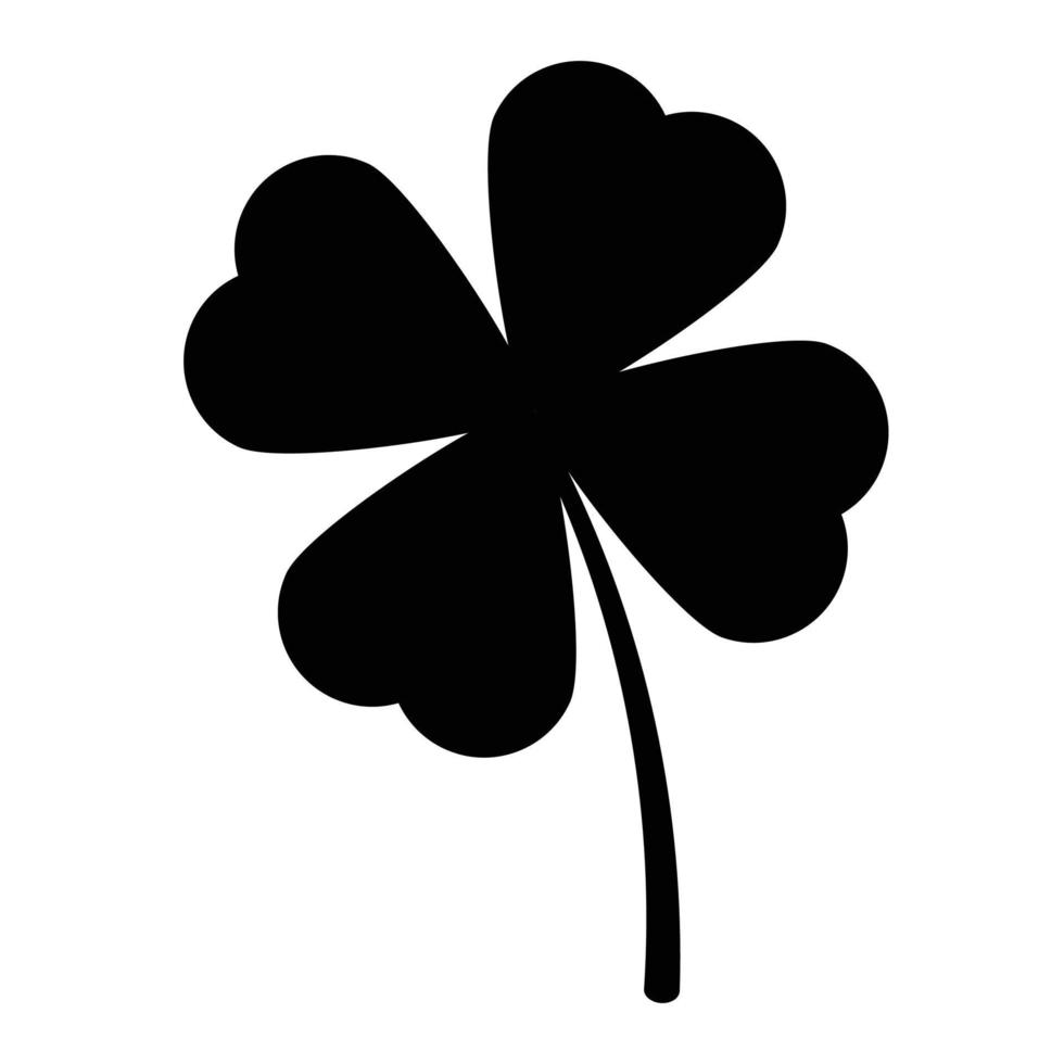 Black silhouettes of clover leaf vector