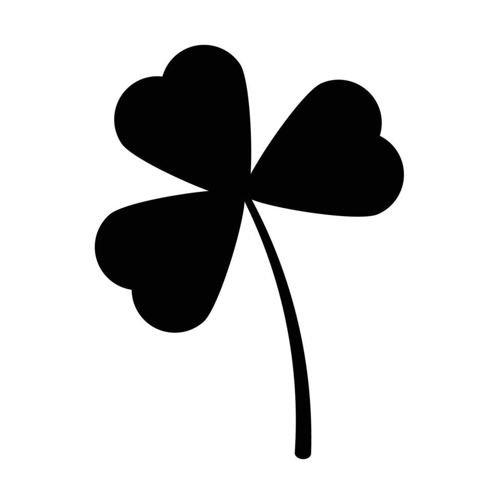 Black silhouettes of clover leaf vector