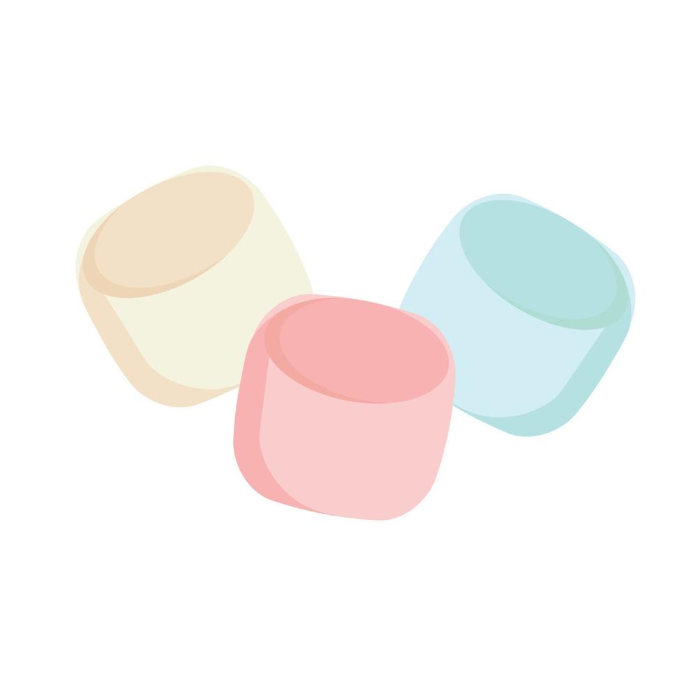 Tasty marshmallows isolated on white background vector