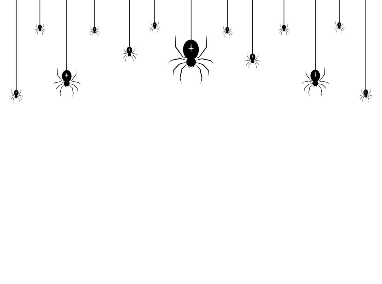 Vector realistic isolated seamless pattern with hanging spiders