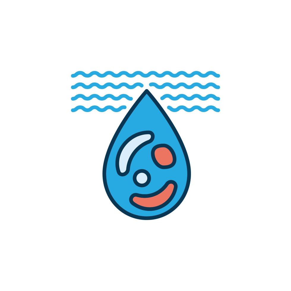 Bacterias in Water modern icon - Dirty Water vector colored symbol
