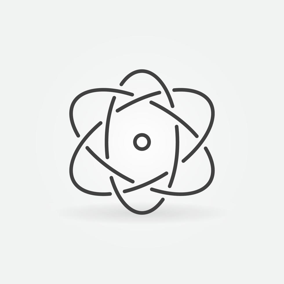 Atom vector thin line concept icon or logo