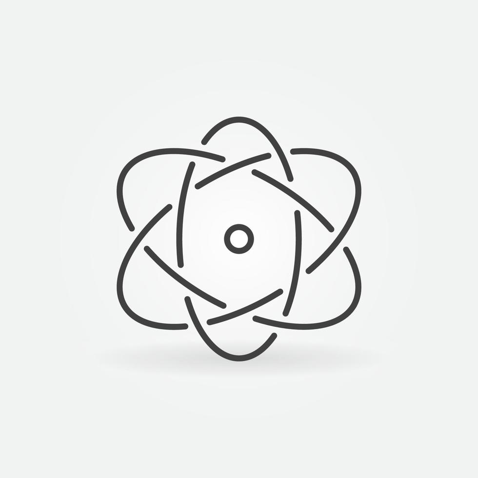 Atom vector thin line concept icon or logo