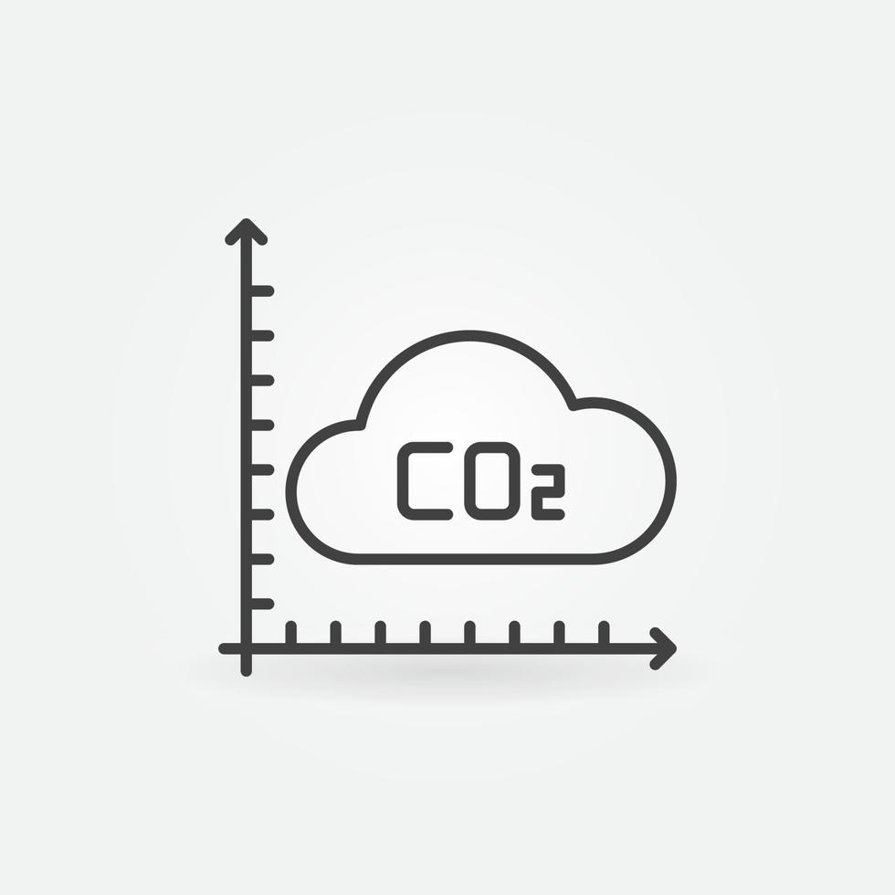 CO2 Carbon Dioxide Cloud Graph vector concept line icon