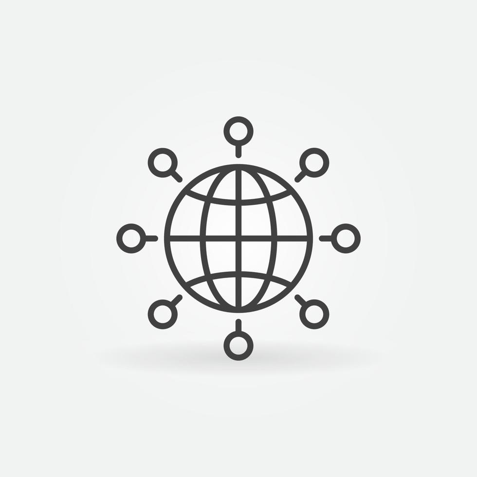 Globe with Circles vector concept Science outline icon