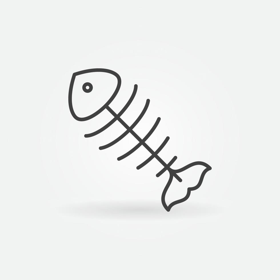 Fish Bone vector Water Pollution concept line icon