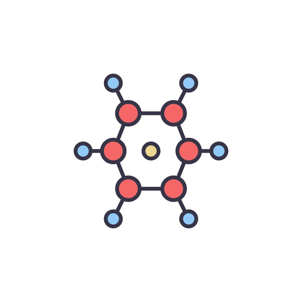 molécula vector concepto química color creativo icono