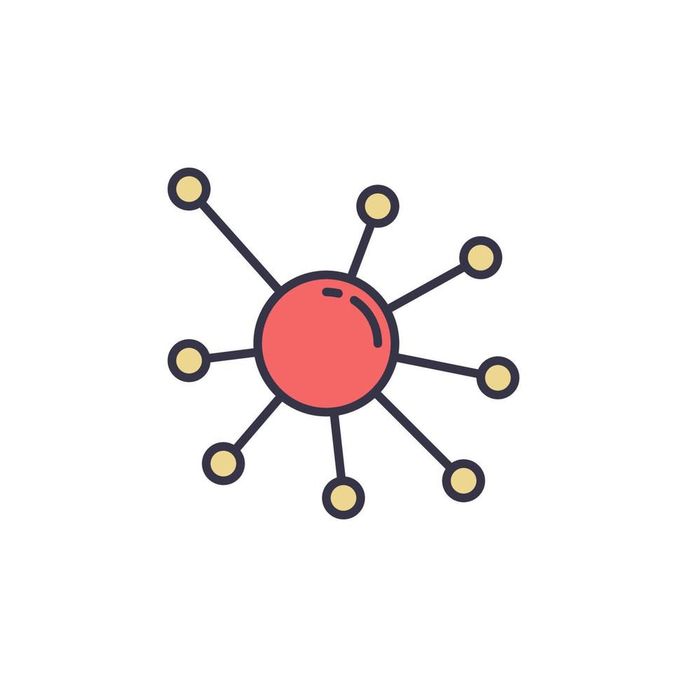 Molecule vector concept colored icon or symbol
