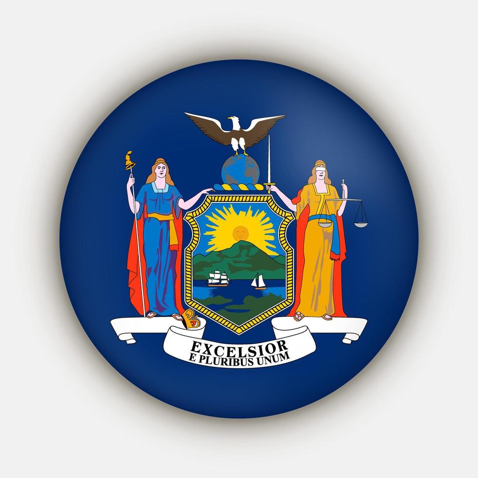 New York state flag. Vector illustration.