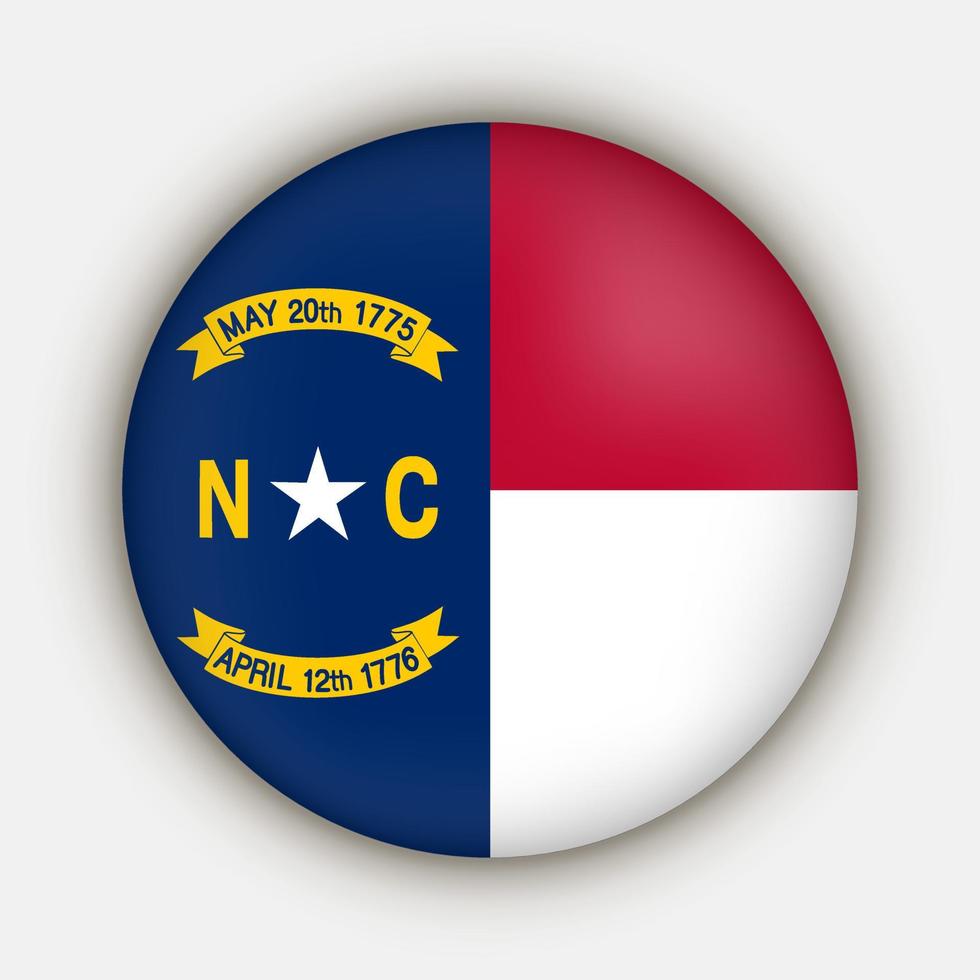 North Carolina state flag. Vector illustration.