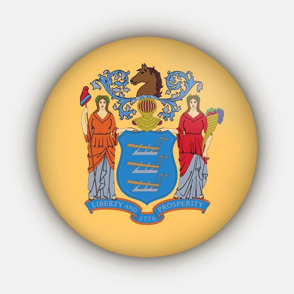 New Jersey state flag. Vector illustration.