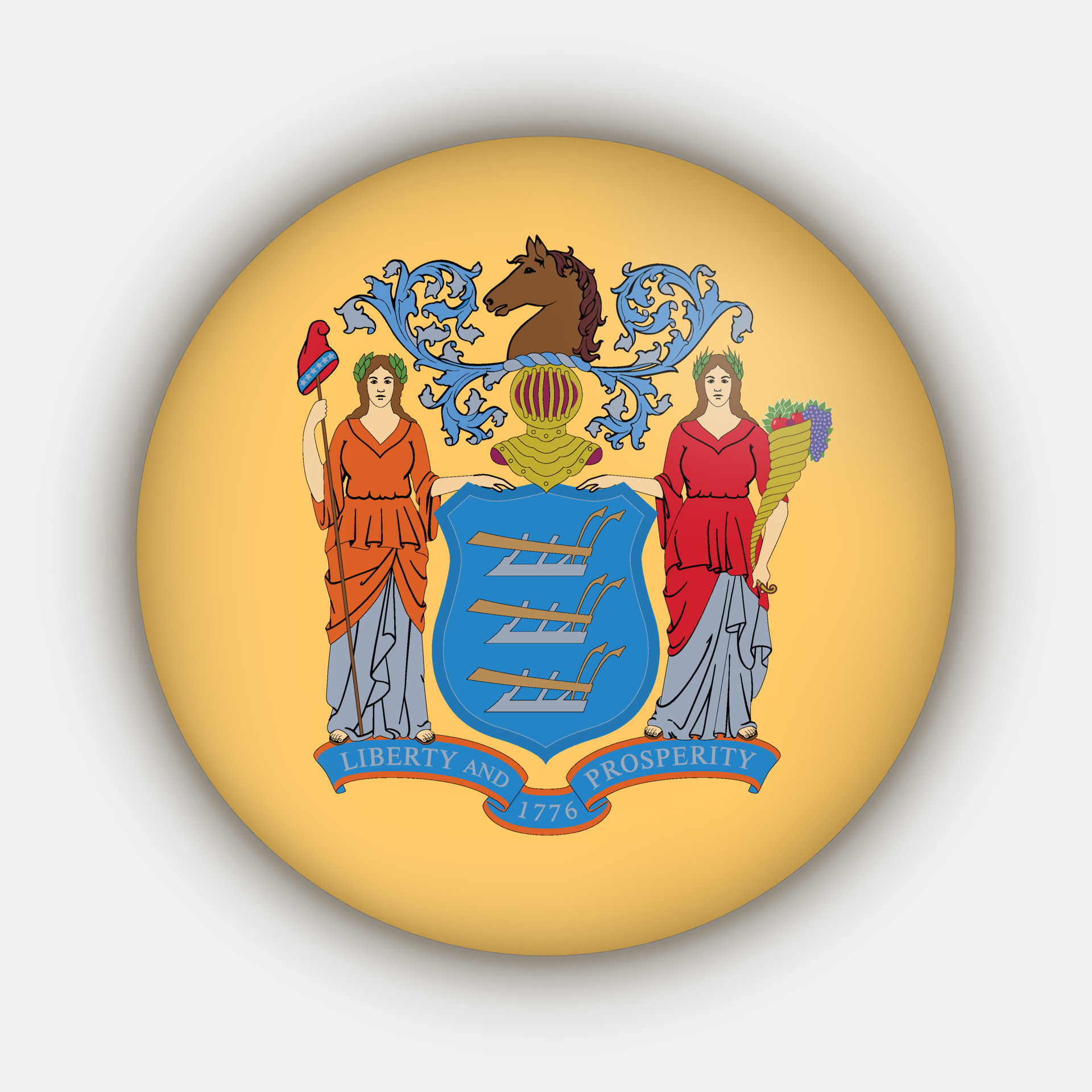 New Jersey state flag. Vector illustration. 12735029 Vector Art at Vecteezy