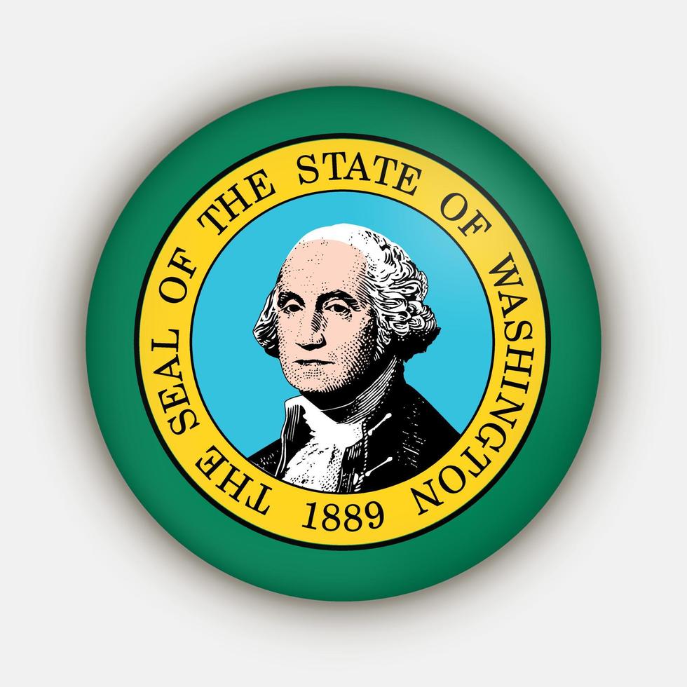 Washington state flag. Vector illustration.