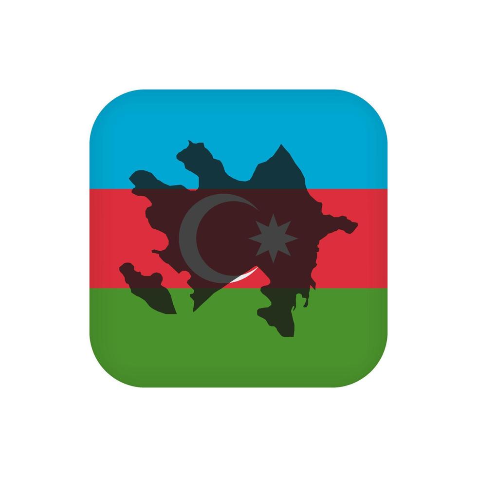 Azerbaijan flag, official colors. Vector illustration.