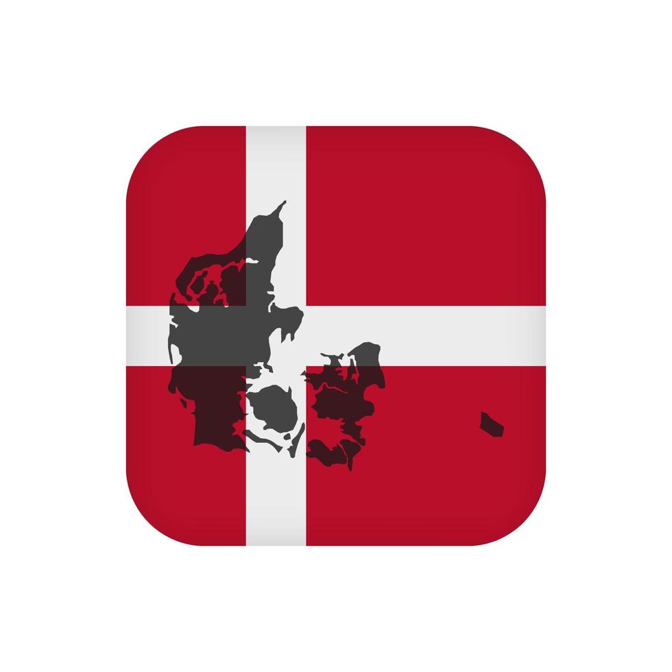 Denmark flag, official colors. Vector illustration.