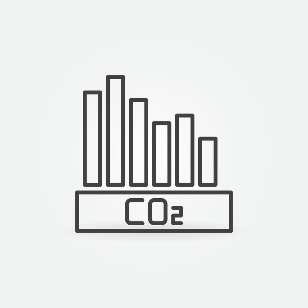 CO2 Carbon Dioxide Bar Chart outline vector minimal icon