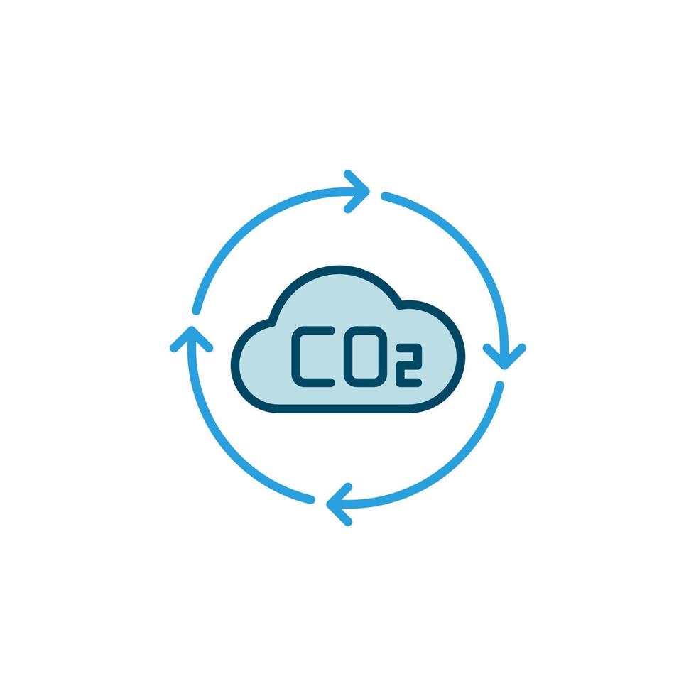 Carbon Dioxide CO2 with Arrows vector concept icon