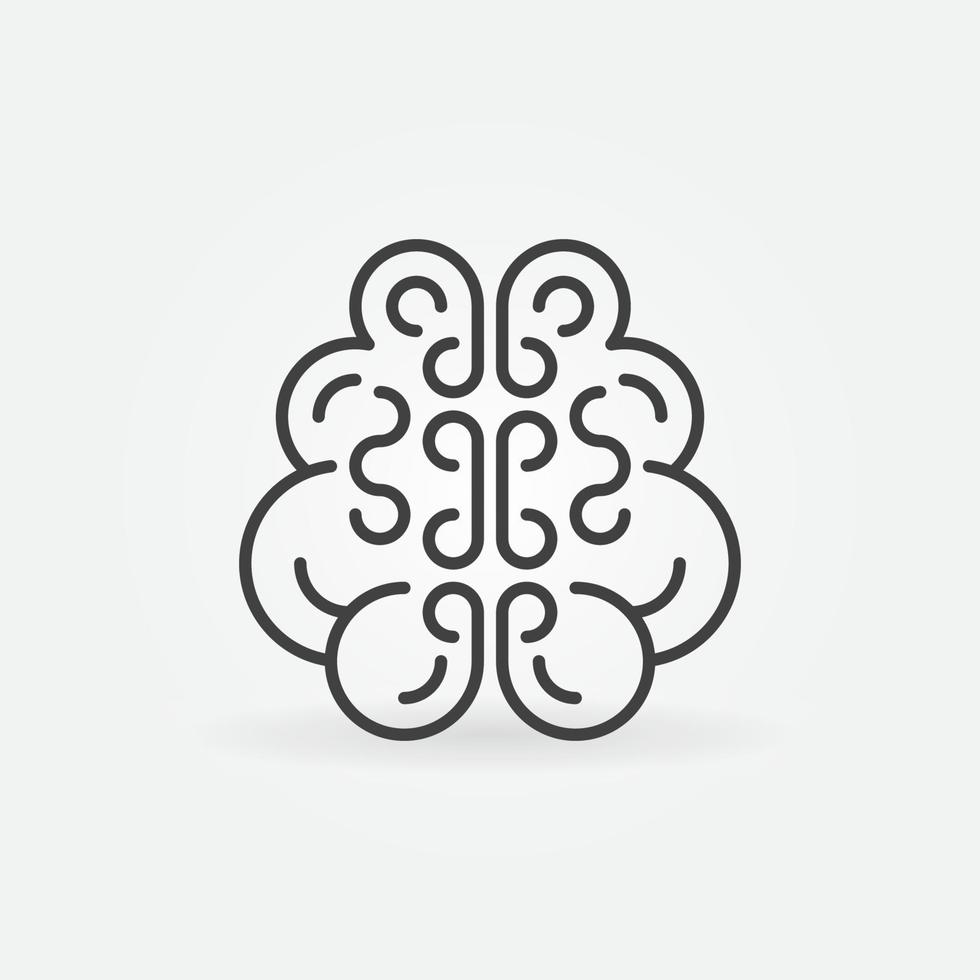 Brain outline vector concept minimal icon or symbol