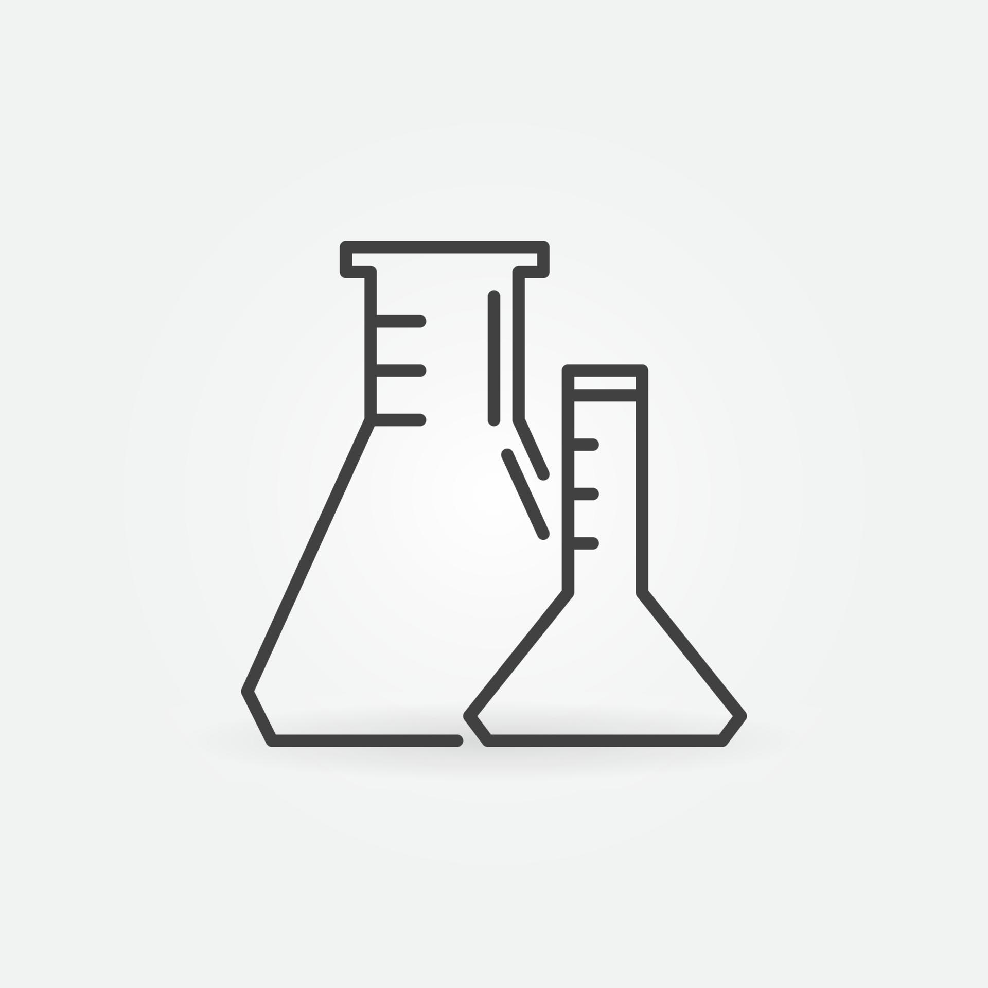 Lab Erlenmeyer Flasks vector thin line concept icon 12735123 Vector Art
