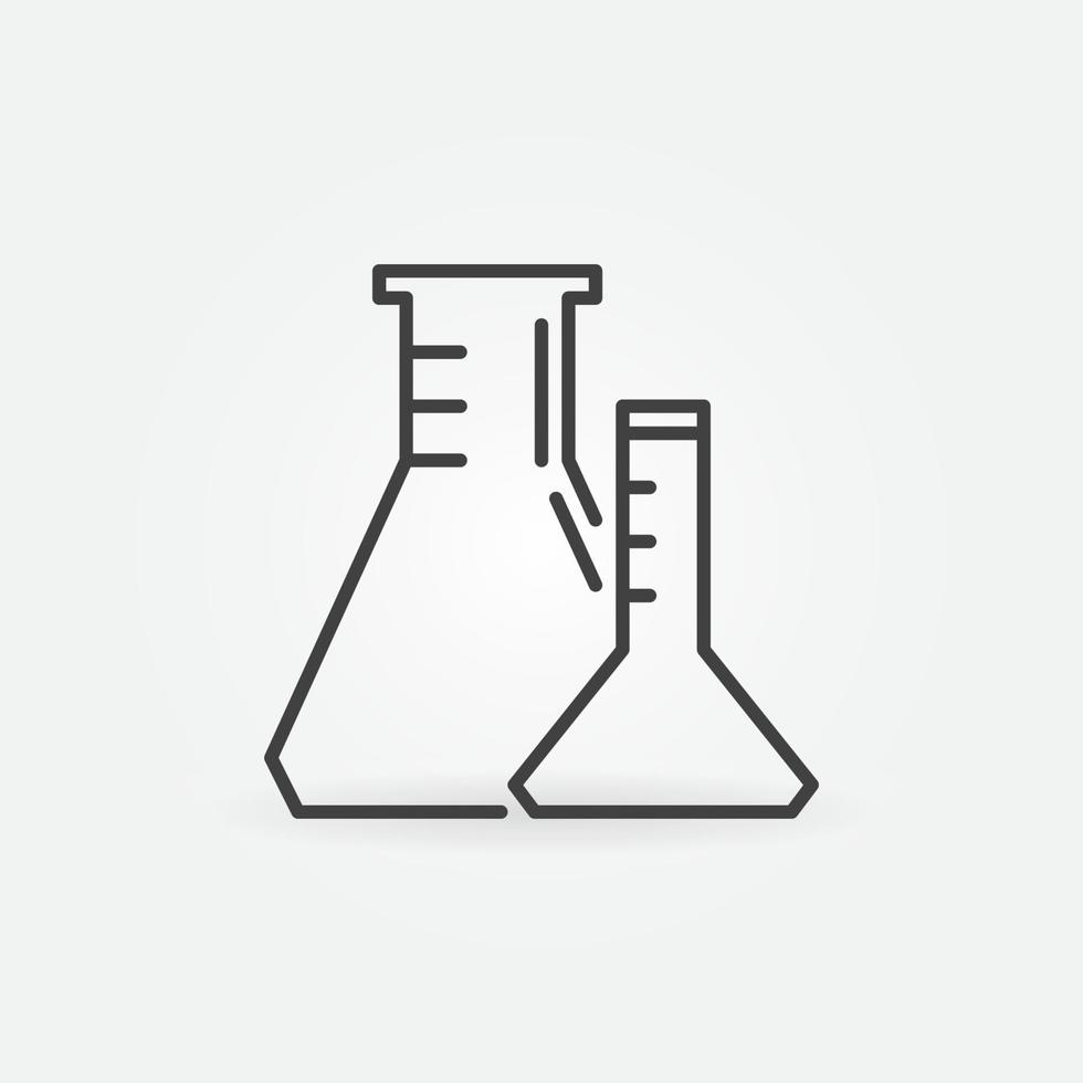 Lab Erlenmeyer Flasks vector thin line concept icon