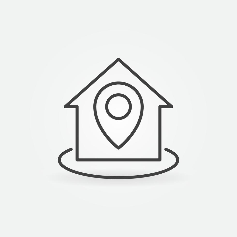 House or Home Location linear vector concept icon