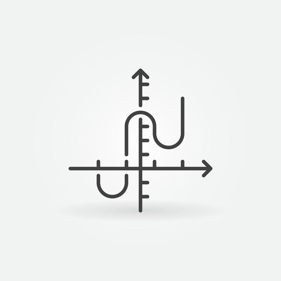 Math Graph vector concept icon or symbol in line style