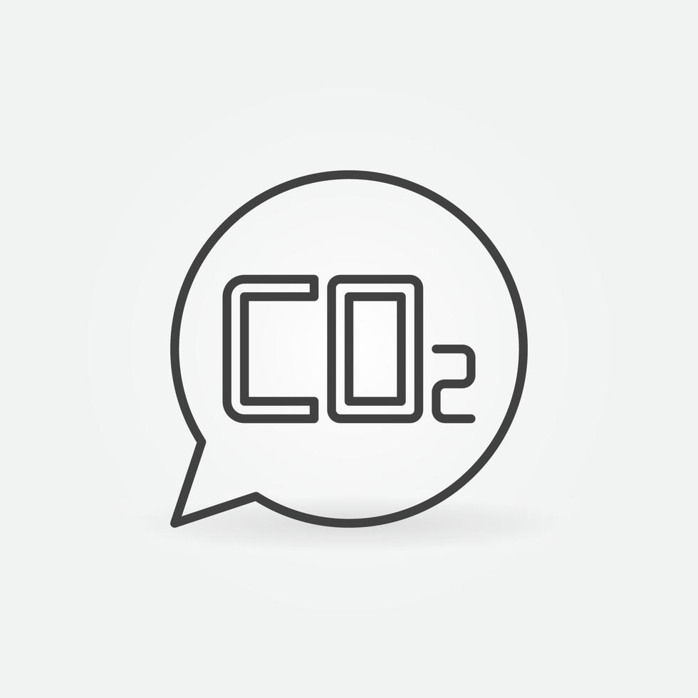 Speech Bubble with CO2 vector thin line concept icon