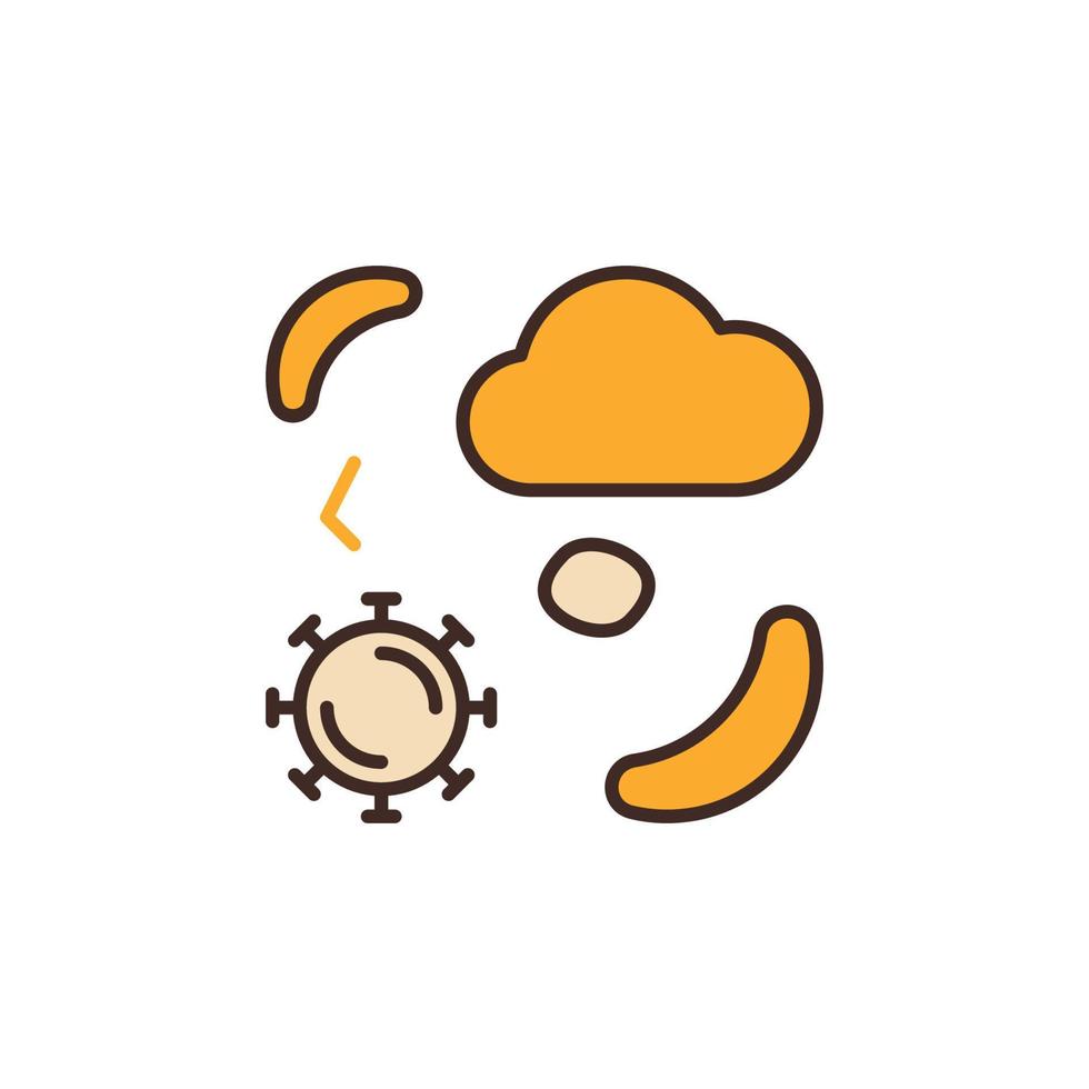Air with Microbes colored icon. Vector Air Pollution symbol