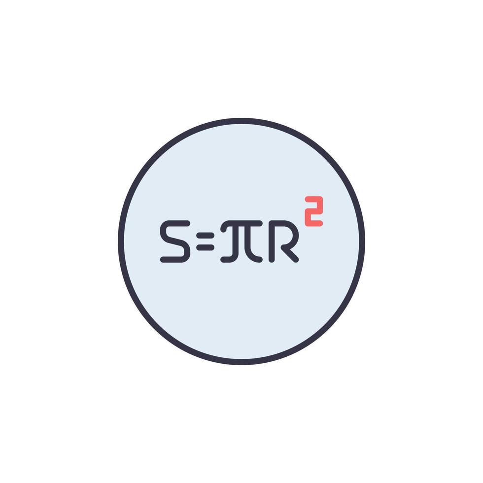 Area of a Circle vector Mathematics concept modern icon