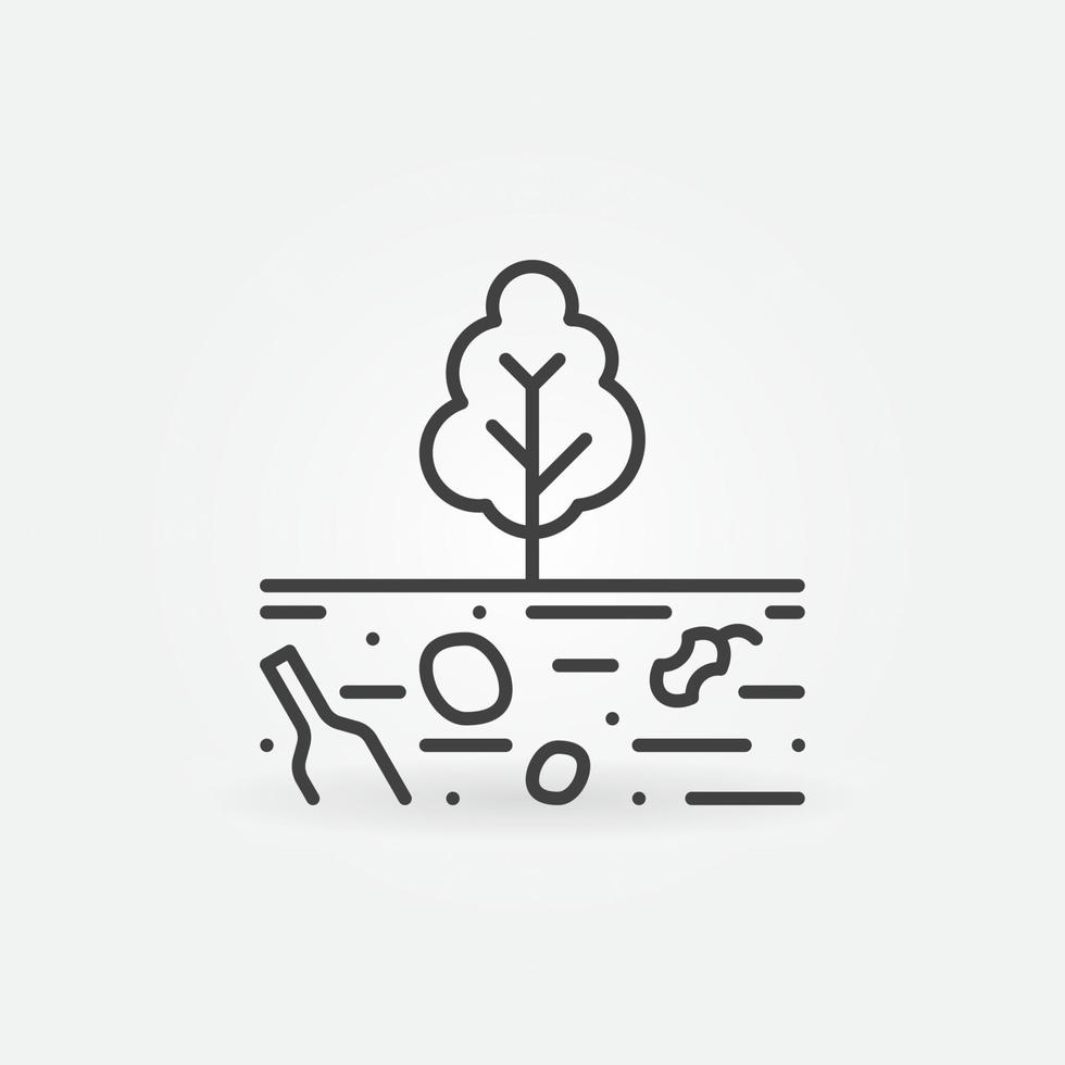Land Pollution vector concept icon in outline style