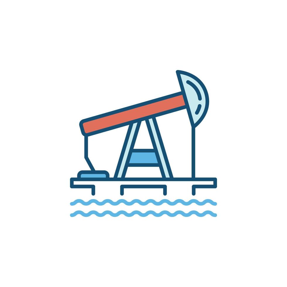 Oil Platform or Rig vector concept colored icon