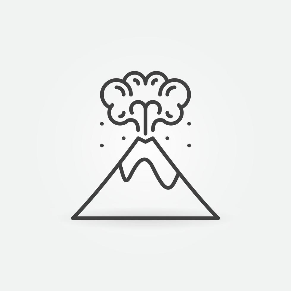 icono lineal del volcán. símbolo de línea de erupción volcánica vectorial vector