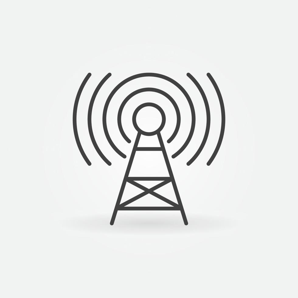5G Signal Tower or Antenna outline icon. Vector symbol