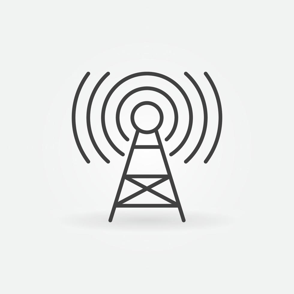 5G Signal Tower or Antenna outline icon. Vector symbol