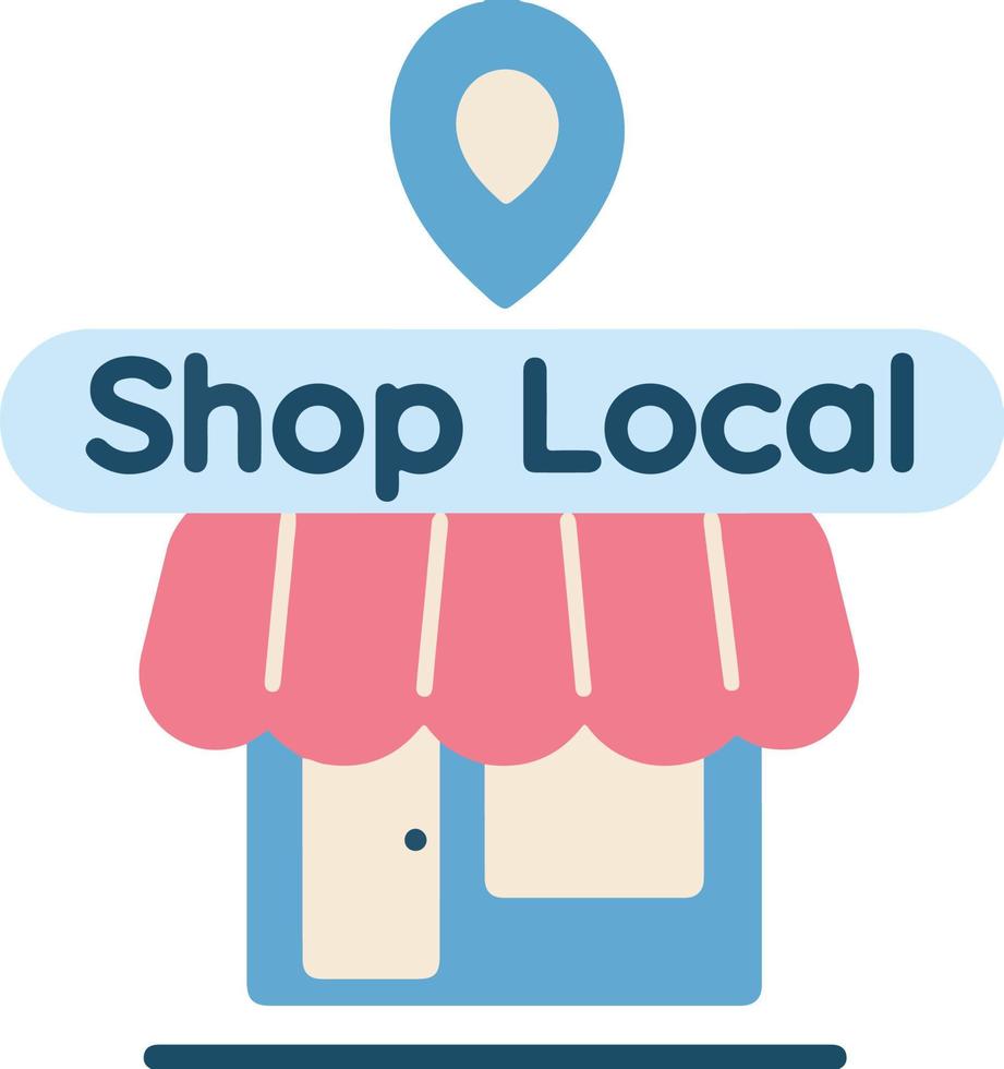 Shop Local Typography Illustration vector