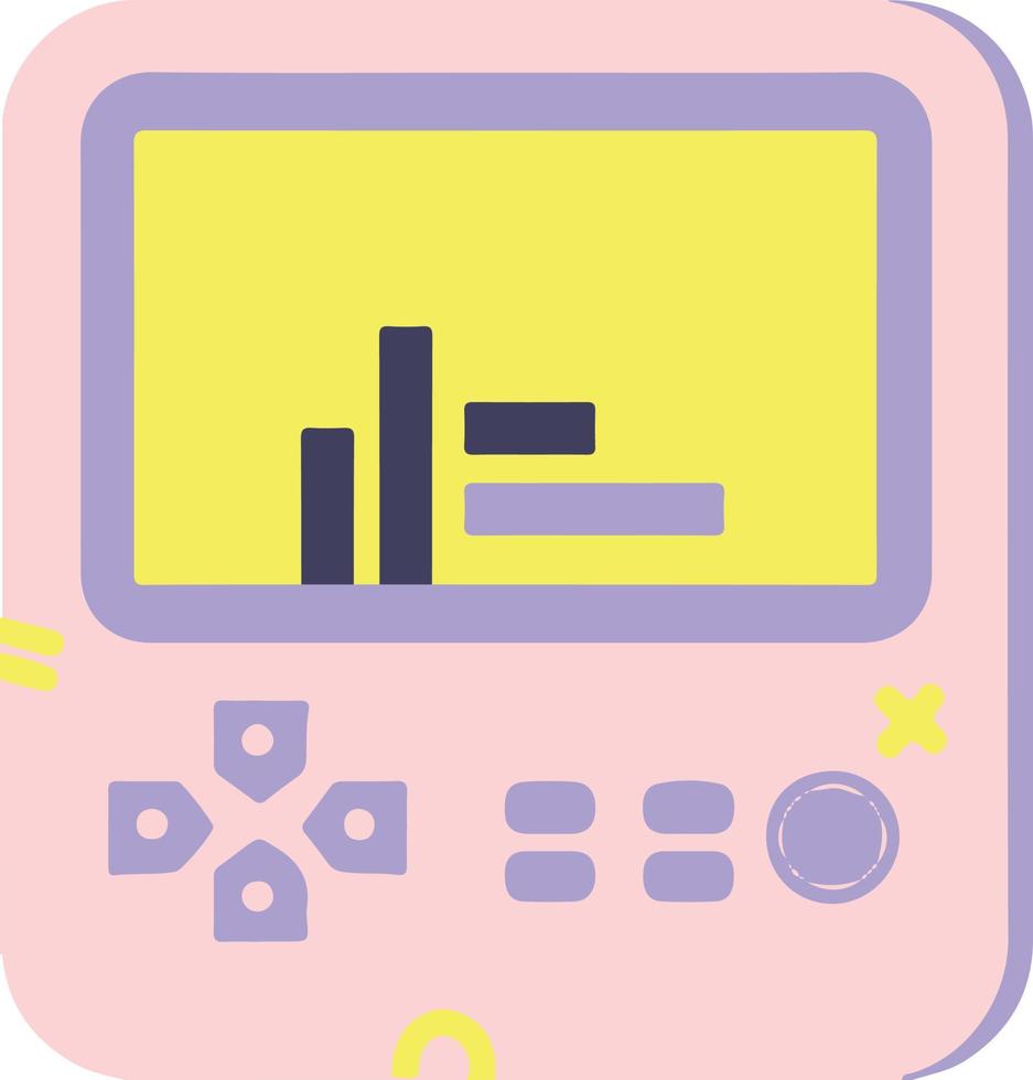 Funky Mini Game Console Retro Items Illustration vector