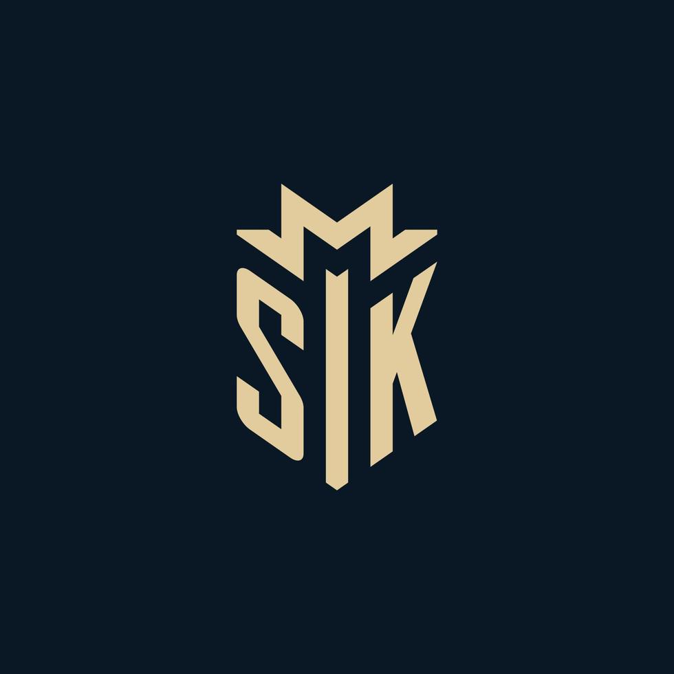 inicial de sk para el logotipo del bufete de abogados, el logotipo del abogado, las ideas de diseño del logotipo del abogado vector