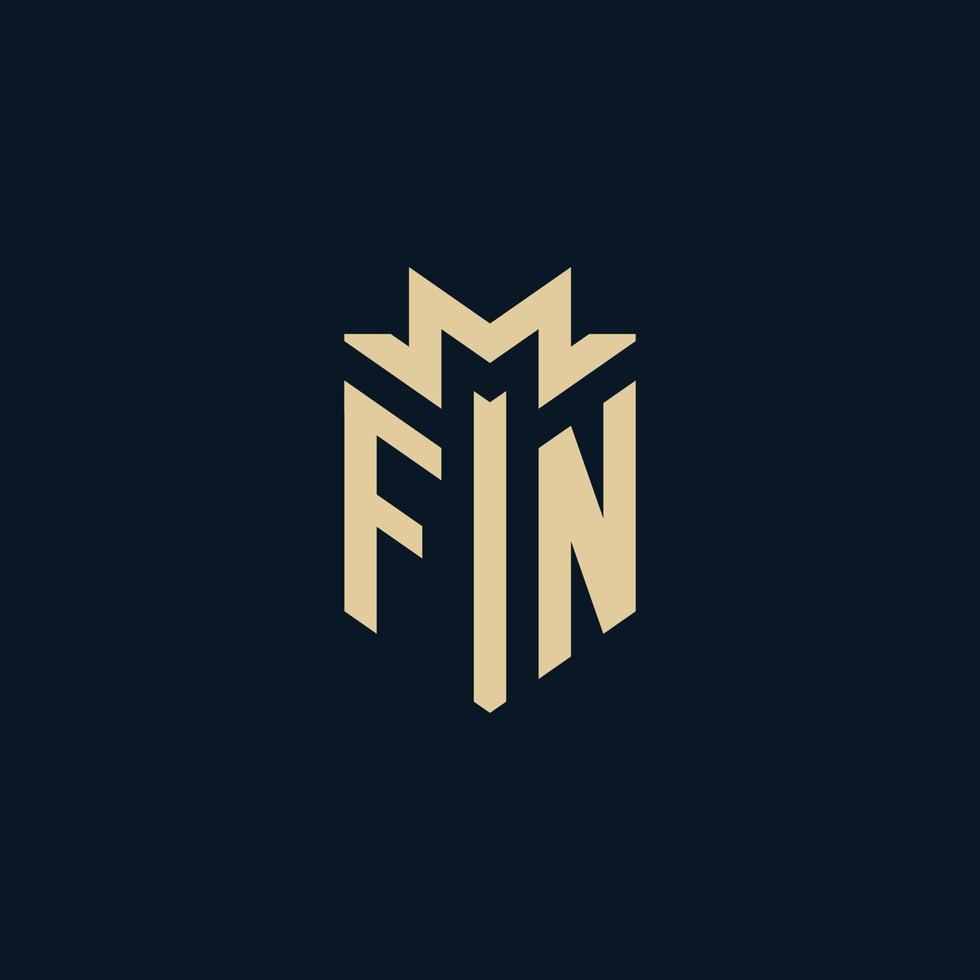 fn inicial para el logotipo del bufete de abogados, el logotipo del abogado, las ideas de diseño del logotipo del abogado vector