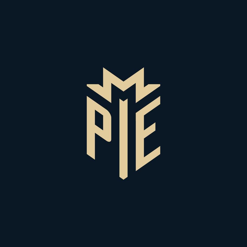 PE initial for law firm logo, lawyer logo, attorney logo design ideas