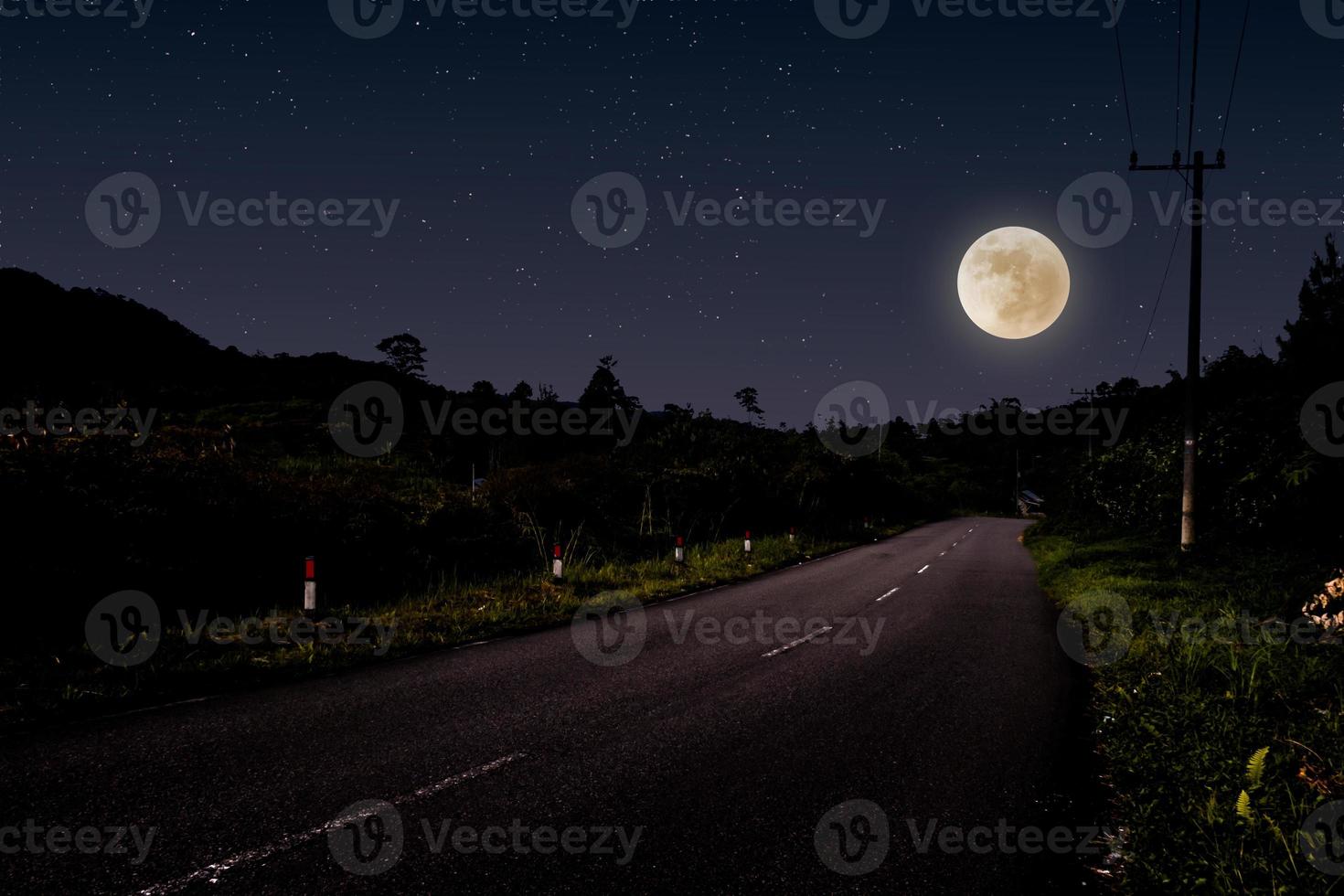 Empty road night landscape photo